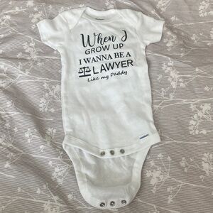 Gerber White Baby Onesie with Lawyer Design